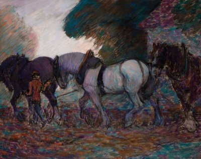 La squadra di aratura, alba, 1906 da Robert Polhill Bevan