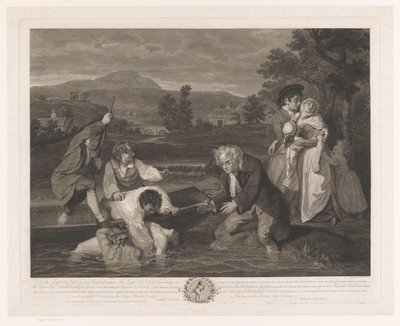 Il corpo di un giovane viene estratto da un fiume (The Body of a Young Man taken out of the water apparently dead in the sight of his distressed Parents / Corps d