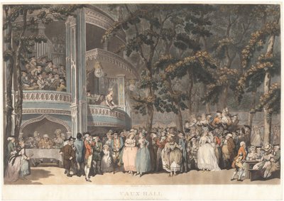 Giardini di Vauxhall da Robert Pollard and Francis Jukes after Thomas Rowlandson, published by John Raphael Smith