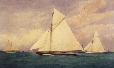Lo Yacht da Corsa "Niagara" nel Solent, Hurst Point Oltre da Robert Pritchett