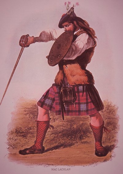 Guerriero del Clan MacLachlan, inciso da L. Dickinson da Robert Ronald (after) McIan