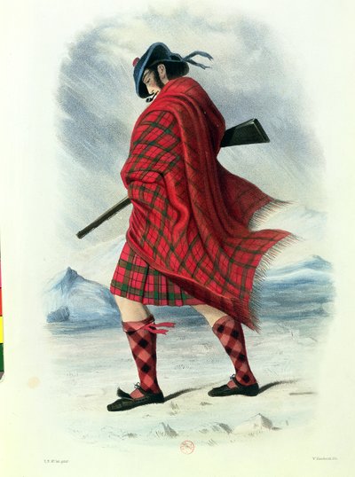 Scozzese in abito delle Highlands, inciso da W. Kinnebrock da Robert Ronald McIan