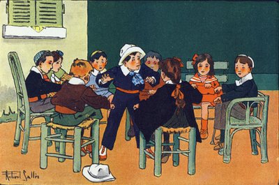 Al furetto. Incisione in "A cosa giochiamo?" di E. Weber con disegni ad acquerello di Robert Salles (1871-1929). Libreria Garnier Freres, Parigi da Robert Salles
