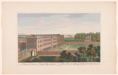 Vista sulla Biblioteca del Trinity College a Dublino da Robert Sayer (possibly)