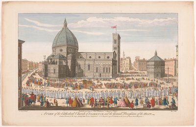 Veduta del Duomo di Firenze con una processione del Corpus Domini (serie: Florence) da Robert Sayer