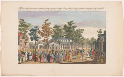 Veduta della Rotonda nei Giardini di Ranelagh a Londra con un ballo in maschera in occasione del compleanno del principe di Galles il 24 maggio 1751 da Robert Sayer