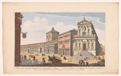 Vista sulla chiesa Santo Spirito in Sassia a Roma da Robert Sayer