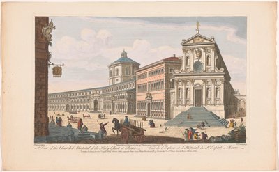 Vista sulla chiesa Santo Spirito in Sassia a Roma da Robert Sayer