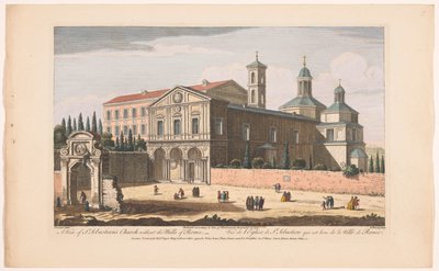 Veduta della chiesa di San Sebastiano fuori le mura a Roma (Roma) da Robert Sayer