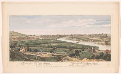 Veduta della città di Parigi vista dal villaggio di Chaillot da Robert Sayer