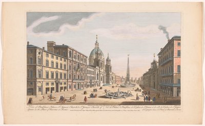 Vista del Palazzo Pamphili e di Piazza Navona a Roma da Robert Sayer