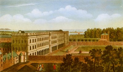 La biblioteca del Trinity College, Dublino, c. 1760 da Robert Sayer