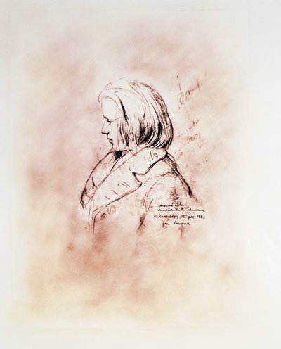 Ritratto del compositore tedesco Johannes Brahms da Robert Schumann