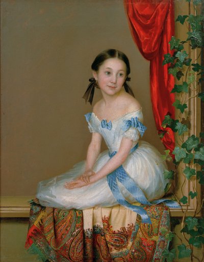Ragazza con una sciarpa di cashmere Ritratto della principessa Abamelek-Lazareva, dopo il 1839 da Robert Schwede