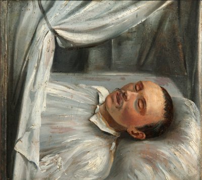 Poeta Mikhail Lermontov sul letto di morte da Robert Schwede