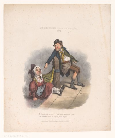 Caricatura con uomo e donna ubriachi da Robert Seymour (attributed to)