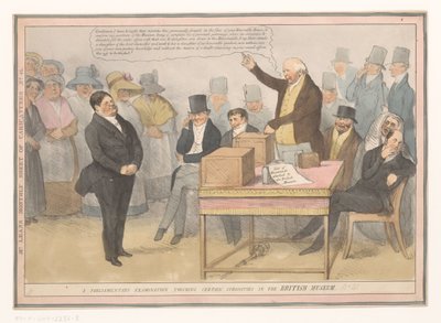 Caricatura sul British Museum (Foglio mensile di caricature n. 41) da Robert Seymour (possibly)