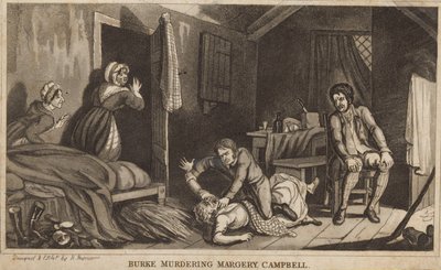 Burke che uccide Margery Campbell (incisione) da Robert Seymour