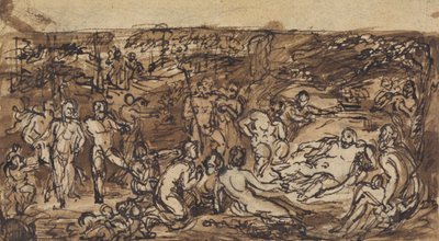 Studi di Figure di un Gruppo di Persone in una Radura Boscosa da Robert Smirke