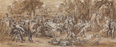Studio di figure di una celebrazione bacchanale in un paesaggio boscoso da Robert Smirke