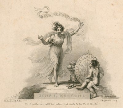 Invito a un ballo ai Ranelagh Gardens, Millbank, Londra, 1 giugno 1803 da Robert Smirke