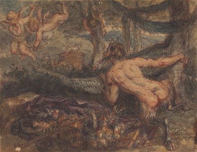 Pan che spia, da dietro un albero, i putti che tirano frecce da Robert Smirke