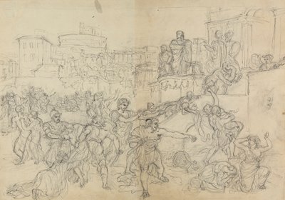 Schizzo dei Goti che Entrano a Roma, dal dramma di Shakespeare, Tito Andronico da Robert Smirke