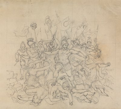 Schizzo di una scena di battaglia, dal dramma di Shakespeare, Tito Andronico da Robert Smirke