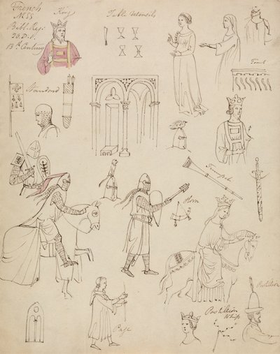 Studi da un registro della Bibbia manoscritto francese da Robert Smirke