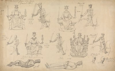 Studi di Figure e Sigilli dalla Storia Generale di Sandford da Robert Smirke