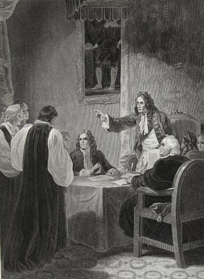 I vescovi davanti al Consiglio Privato, inciso da George Noble, illustrazione da 