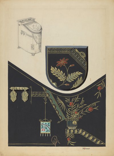 Secchio di carbone laccato da Robert Stewart