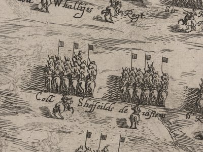 Descrizione degli eserciti di cavalleria e fanteria di Sua Maestà e di Sir Thomas Fairfax; il quattordicesimo giorno di giugno 1645 da Robert Streater or Streeter