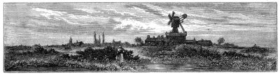 Mulino a vento su Wimbledon Common, 1880 da Robert Taylor Pritchett
