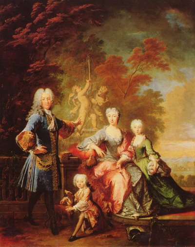 Tedesco: Ritratto di Ferdinand Adolf, conte von Plettenberg e della sua famiglia Ritratto del conte Ferdinand von Plettenberg con la sua famiglia da Robert Tournieres