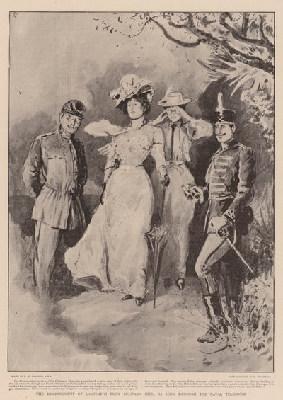 Il bombardamento di Ladysmith da Bulwana Hill, visto attraverso il telescopio navale da Robert Walker Macbeth