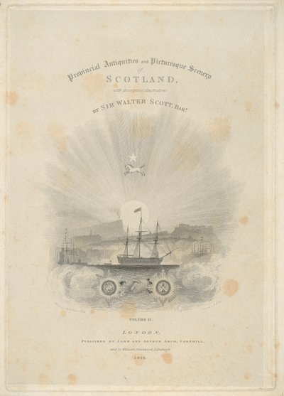 Pagina del titolo: Antichità provinciali e paesaggi pittoreschi della Scozia, Volume II da Robert Wallis