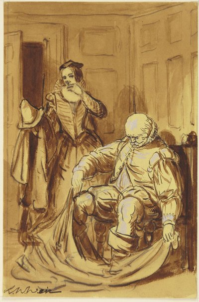 Falstaff und Frau Ford (Szene aus Die lustigen Weiber von Windsor, 4.2) da Robert Walter Weir