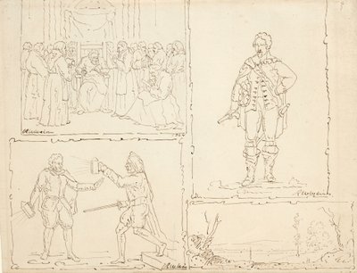 Quattro schizzi, 1824 da Robert Walter Weir