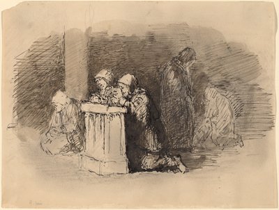 Figure in preghiera in una chiesa, Firenze da Robert Walter Weir