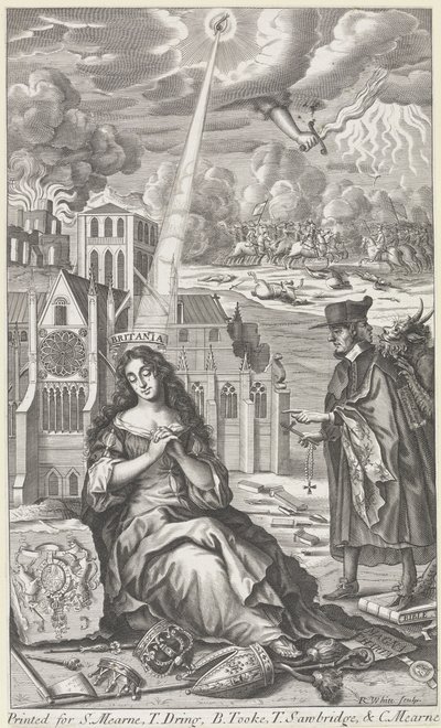 Britannia piange per lo stato del paese, 1682 da Robert White