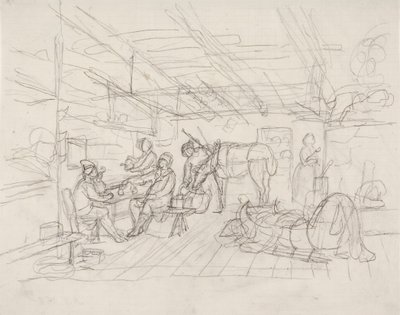Schizzo interno con ritratto del mercante Julin da Robert Wilhelm Ekman