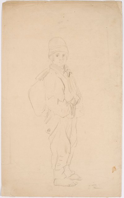 Ragazzo mendicante con una borsa sulle spalle da Robert Wilhelm Ekman