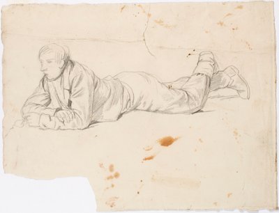 Ragazzo sdraiato a pancia in giù da Robert Wilhelm Ekman