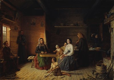 Suonando il Kantele in un cottage contadino da Robert Wilhelm Ekman