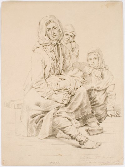 Una famiglia di mendicanti di Taala, una donna con tre figli da Robert Wilhelm Ekman