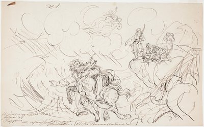 La fucilazione di Väinämöinen, schizzo per una serie di disegni a tema Kalevala da Robert Wilhelm Ekman