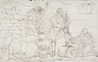 Ginocchio tagliato di Väinämöinen, bozzetto da Robert Wilhelm Ekman