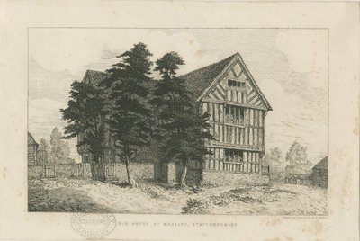 Madeley - Vecchia casa: acquaforte, nd [1804-1875] da Robert William Buss