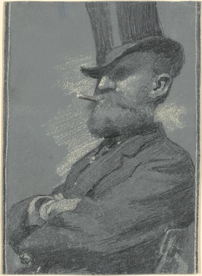 Uomo con Cappello a Cilindro, che Fuma un Sigaro da Robert William Vonnoh